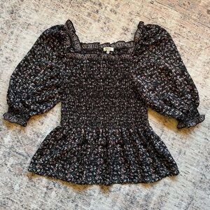 {Max Studio} Floral Peplum Top